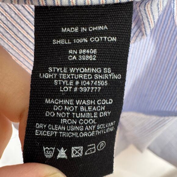 Theory Wyoming SS Breeze Multi Light Textured Cotton Shirt L NWT - Picture 5 of 6